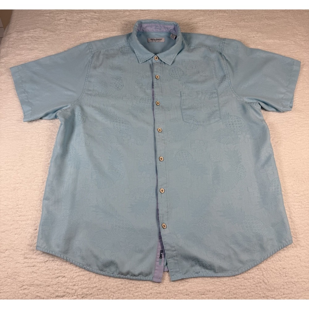 Tommy Bahama Coconut Point Shirt Mens 2XL IslandZone Blue Tropical Button Up